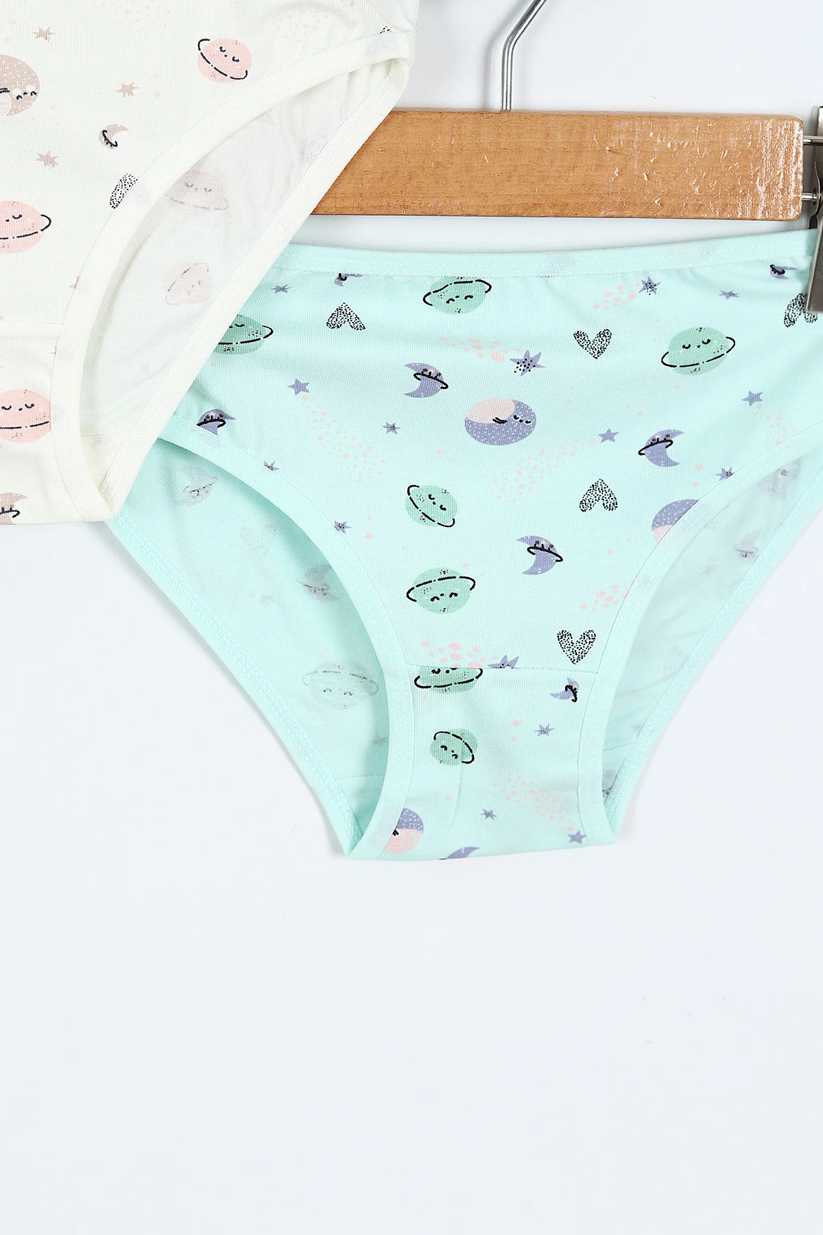 Çoklu Renk Berrak (3-12 Yaş) Üçlü Paket Baskılı Kız Çocuk Boxer 372196