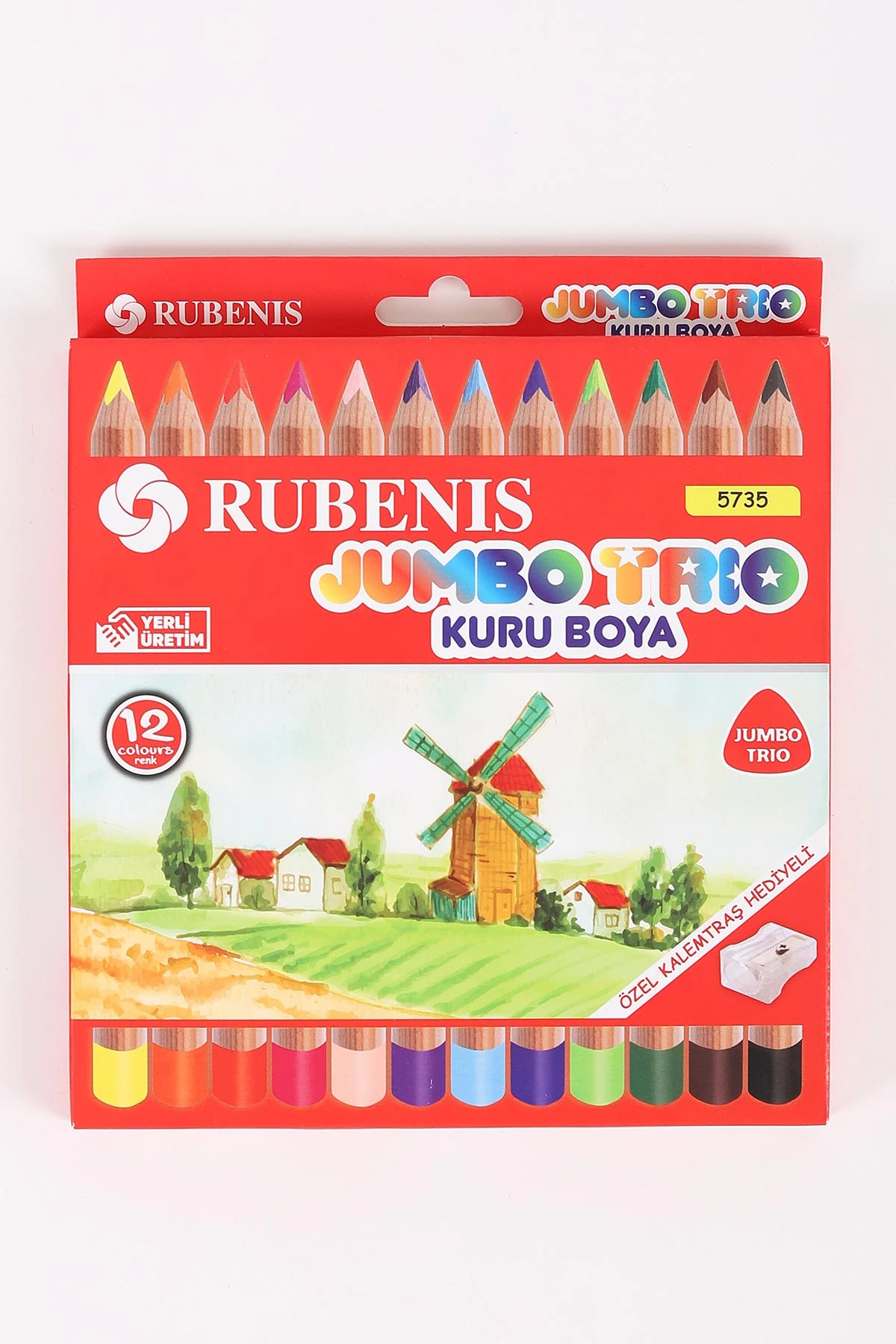 Çoklu Renk Rubenis Jumbo Trıo Kuru Boya Kalemi 12'li 457531