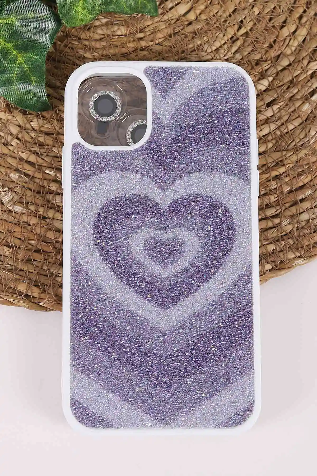 Çoklu Renk TeknoCase İPhone 11 Uyumlu Sweet Diamond Case Serisi Desenli Lens Hediyeli Sert Silikon Telefon Kılıfı 450101