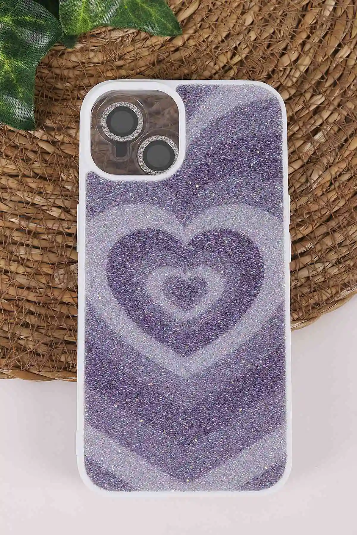 Çoklu Renk TeknoCase İPhone 13 Uyumlu Sweet Diamond Case Serisi Desenli Lens Hediyeli Sert Silikon Telefon Kılıfı 450108