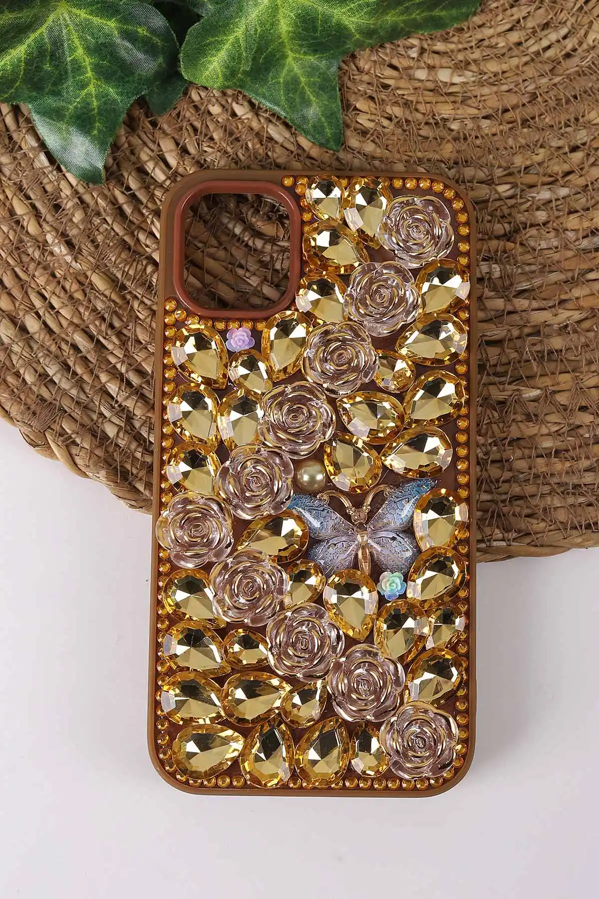 Çöl TeknoCase İPhone 11 Uyumlu Daisy Case Serisi Taşlı Vakumlu Sert Silikon Telefon Kılıfı 431013