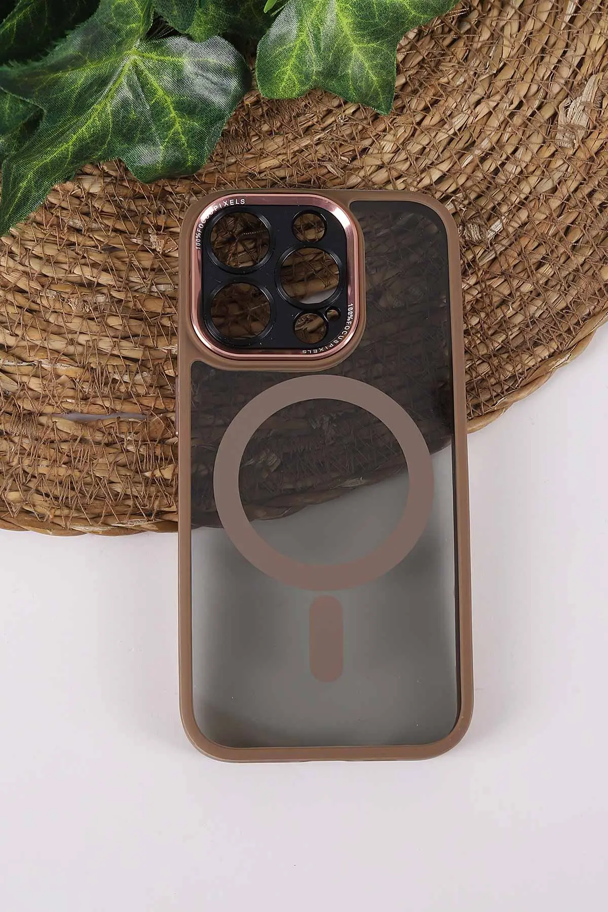 Çöl TeknoCase İPhone 15 Pro Uyumlu Wesley Case Serisi Magsafe Özellikli Transparan Sert Silikon Telefon Kılıfı 430601