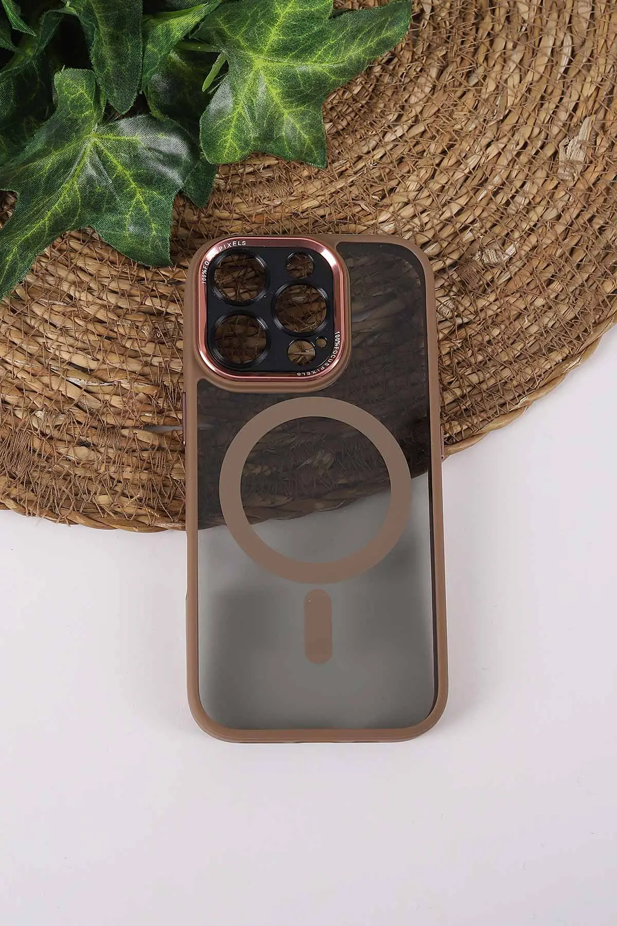 Çöl TeknoCase İPhone 16 Pro Uyumlu Wesley Case Serisi Magsafe Özellikli Transparan Sert Silikon Telefon Kılıfı 430648