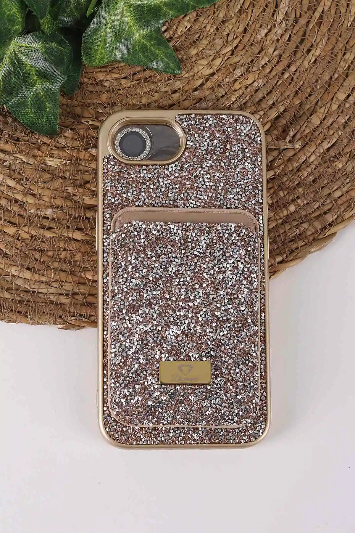 Çöl TeknoCase İPhone 16E Uyumlu Viola Diamond Case Serisi Kartlıklı Lens Hediyeli Sert Silikon Telefon Kılıfı 430851