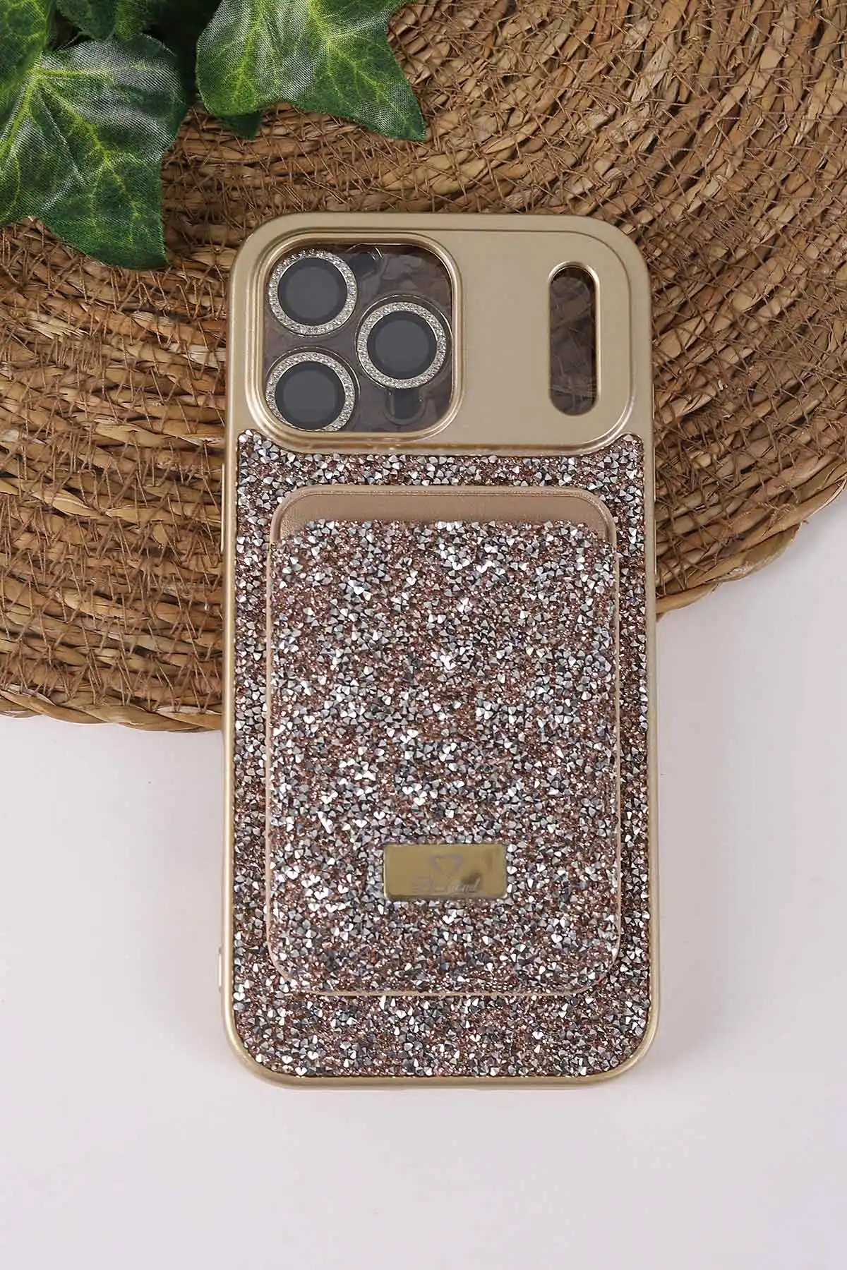 Çöl TeknoCase İPhone 17 Pro Max Uyumlu Viola Diamond Case Serisi Kartlıklı Lens Hediyeli Sert Silikon Telefon Kılıfı 430868
