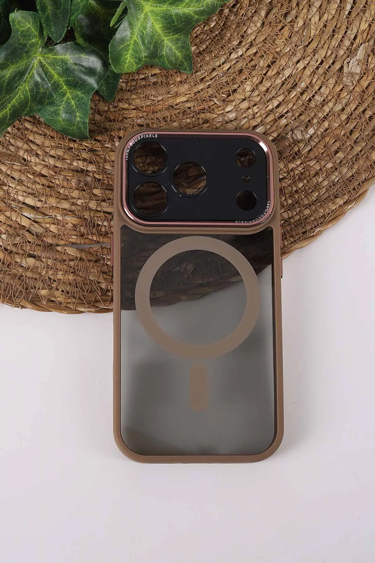 Çöl TeknoCase İPhone 17 Pro Max Uyumlu Wesley Case Serisi Magsafe Özellikli Transparan Sert Silikon Telefon Kılıfı 430670