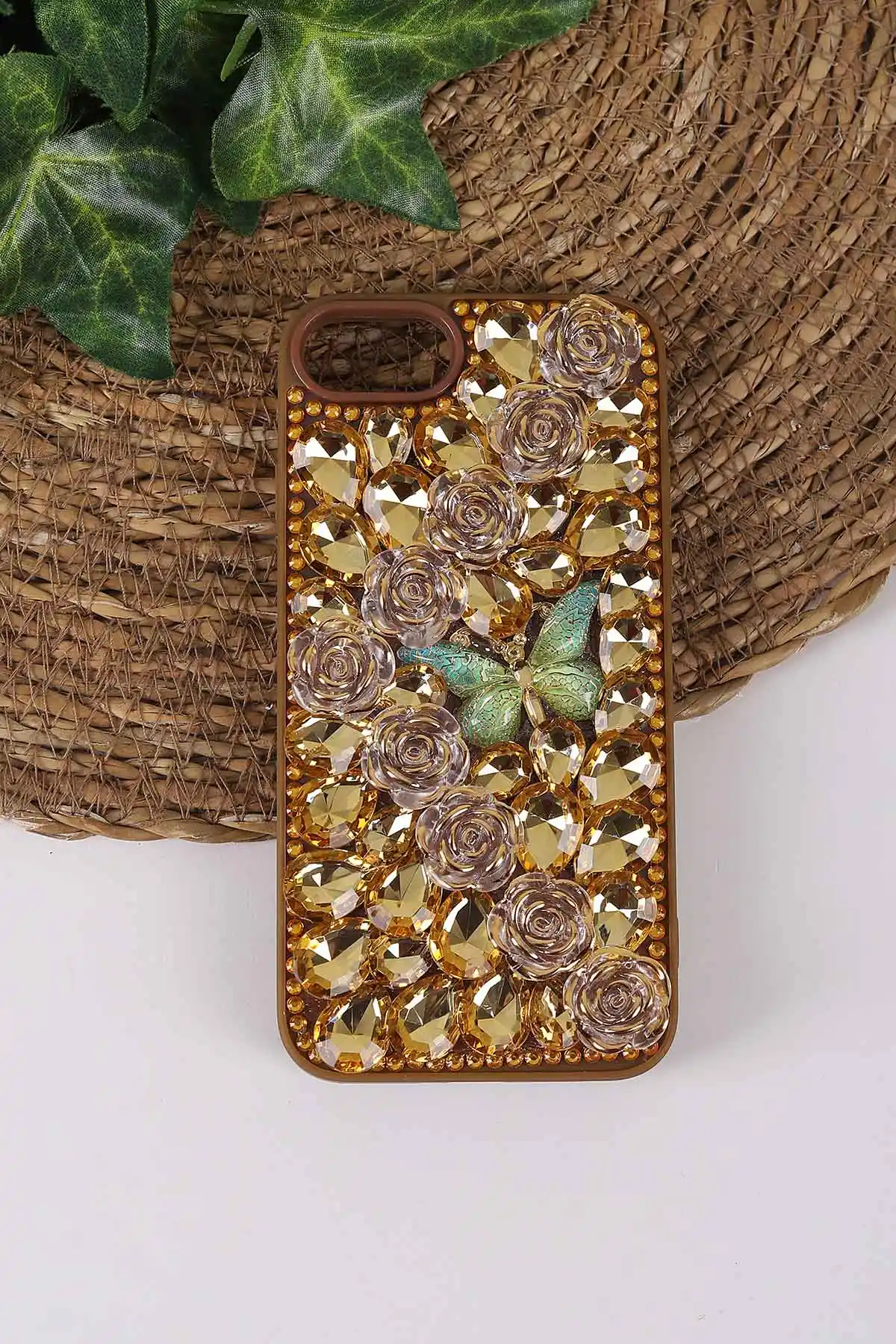 Çöl TeknoCase İPhone 7 ve İPhone 8 Uyumlu Daisy Case Serisi Taşlı Vakumlu Sert Silikon Telefon Kılıfı 431120