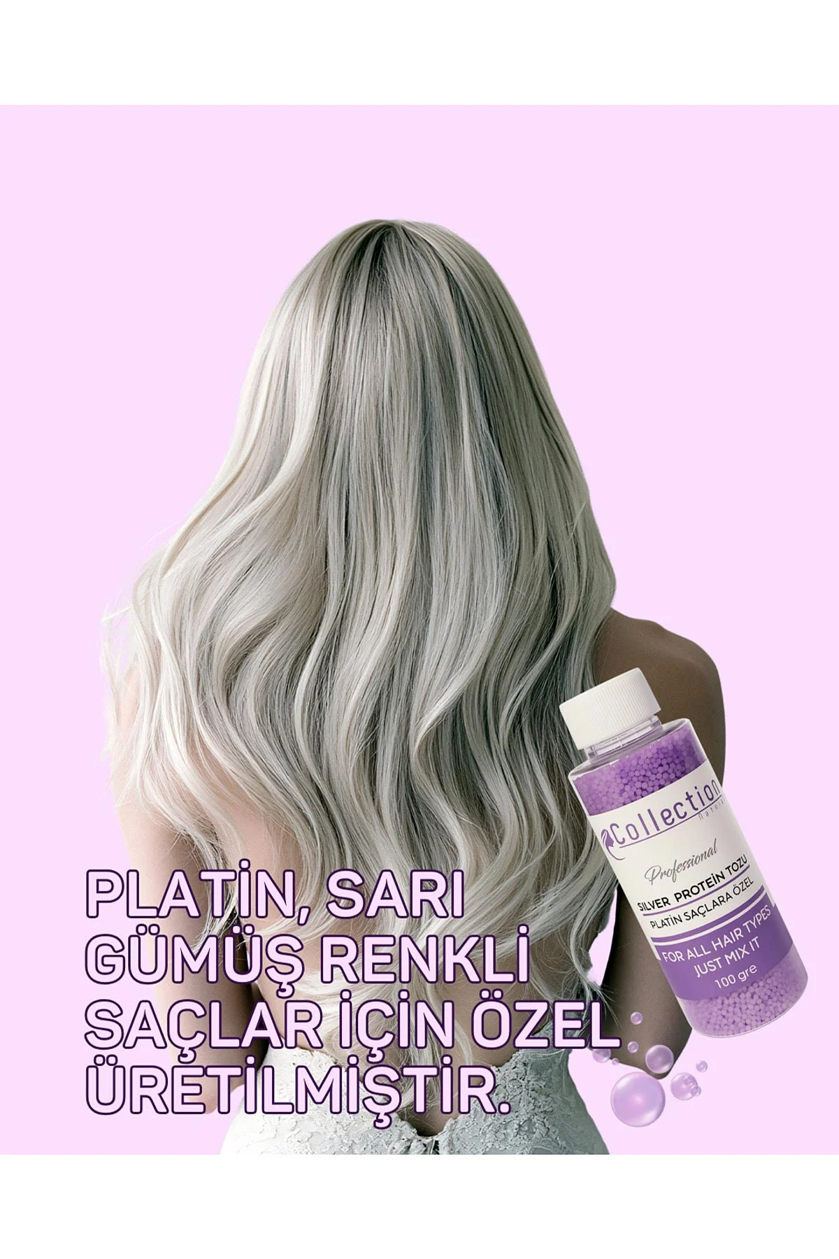 Collection Natural Silver Protein Tozu - Platin Saçlara Özel Profesyonel Saç Bakımı 100 Gr 473078