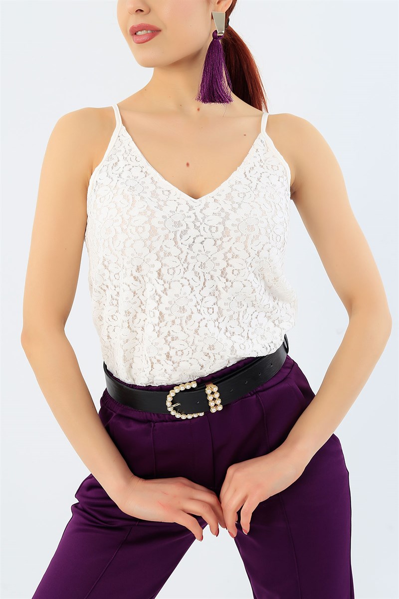Dantelli Astarlı Bluz 30503