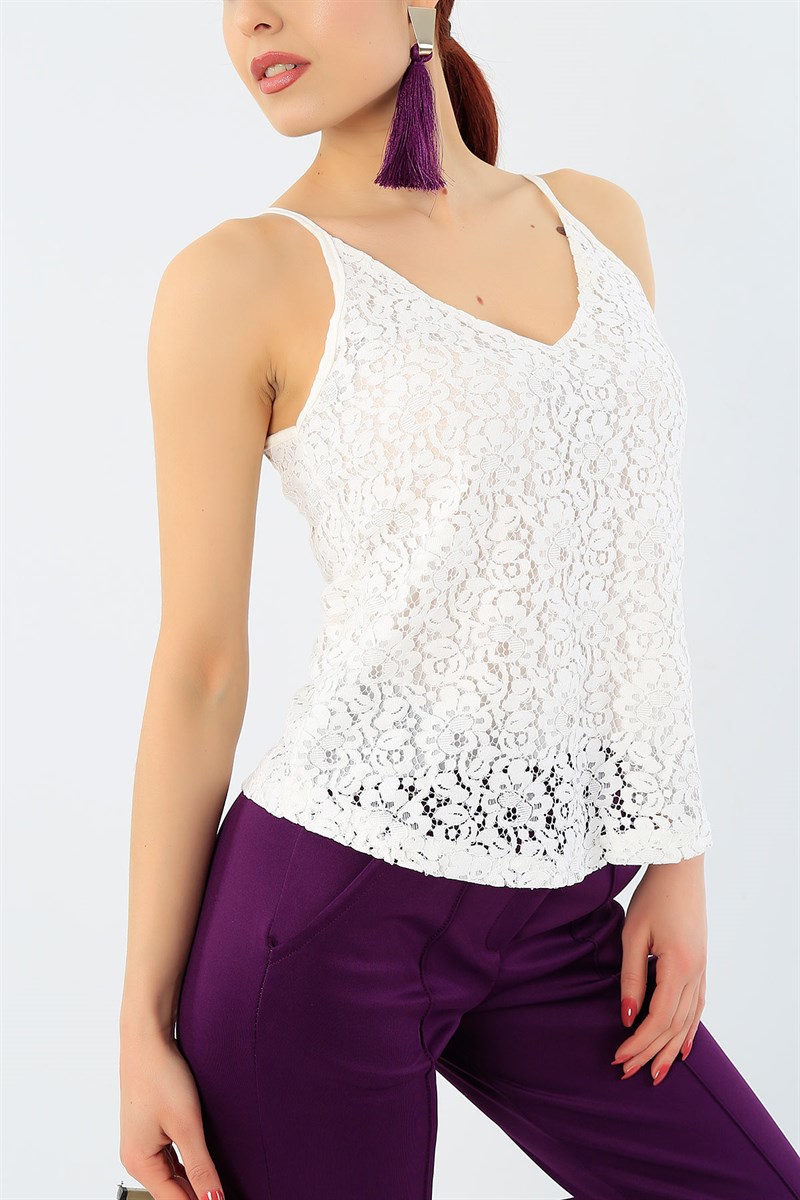 Dantelli Astarlı Bluz 30503