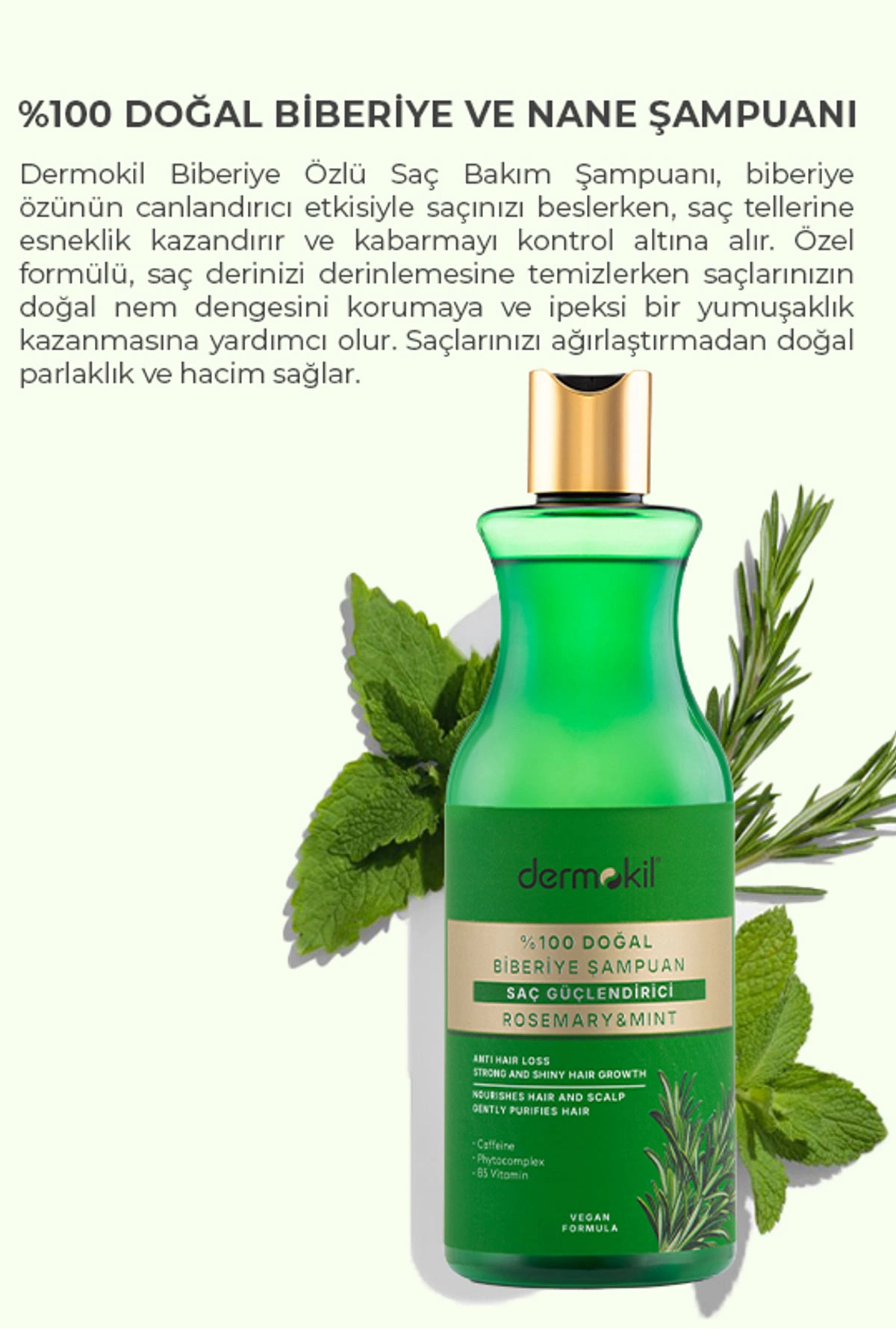 Dermokil %100 Doğal Biberiye Saç Güçlendirici Şampuan 400 Ml 414764