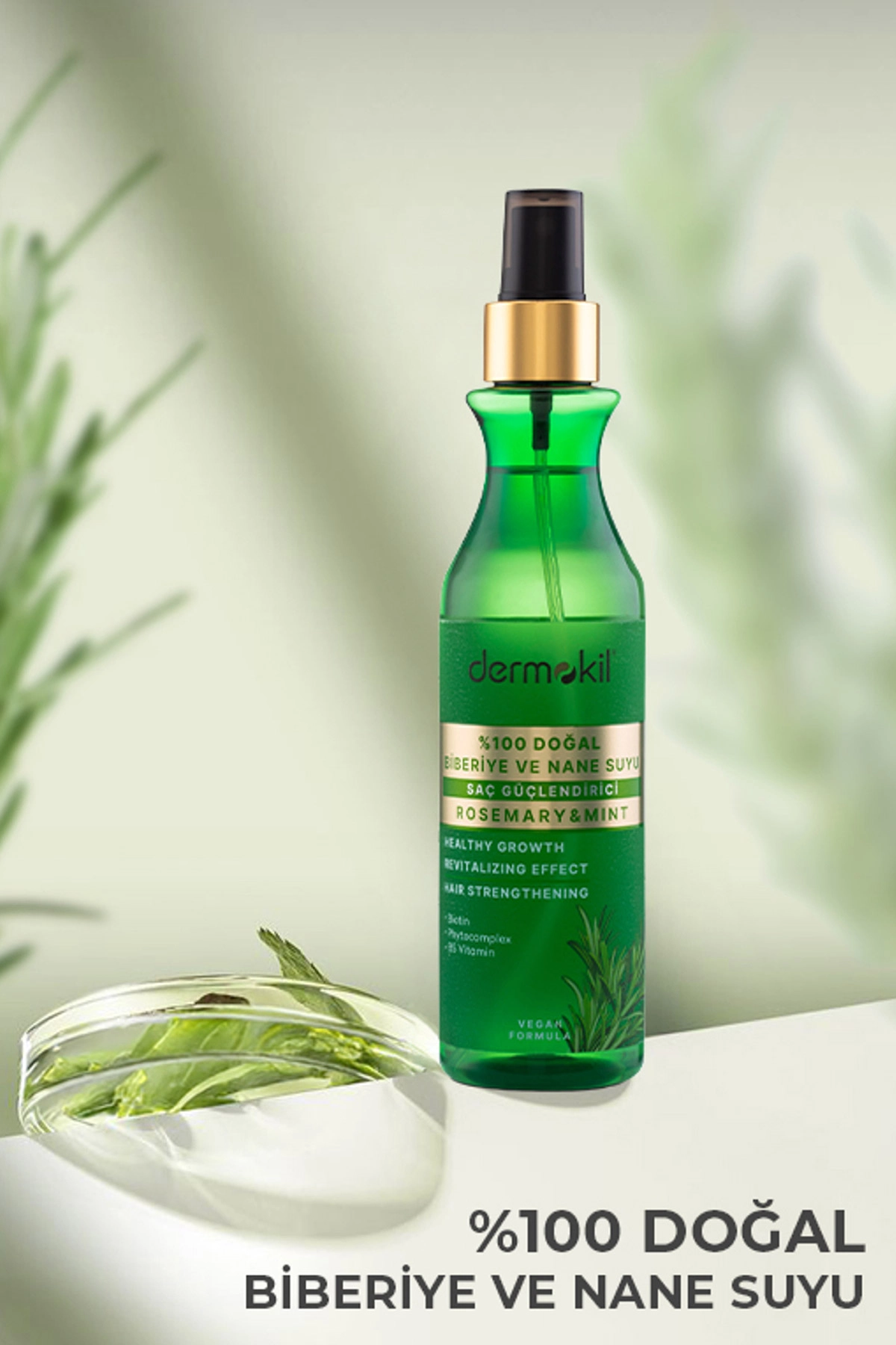 Dermokil %100 Doğal Biberiye Suyu Saç Güçlendirici Sprey 250 Ml 414770