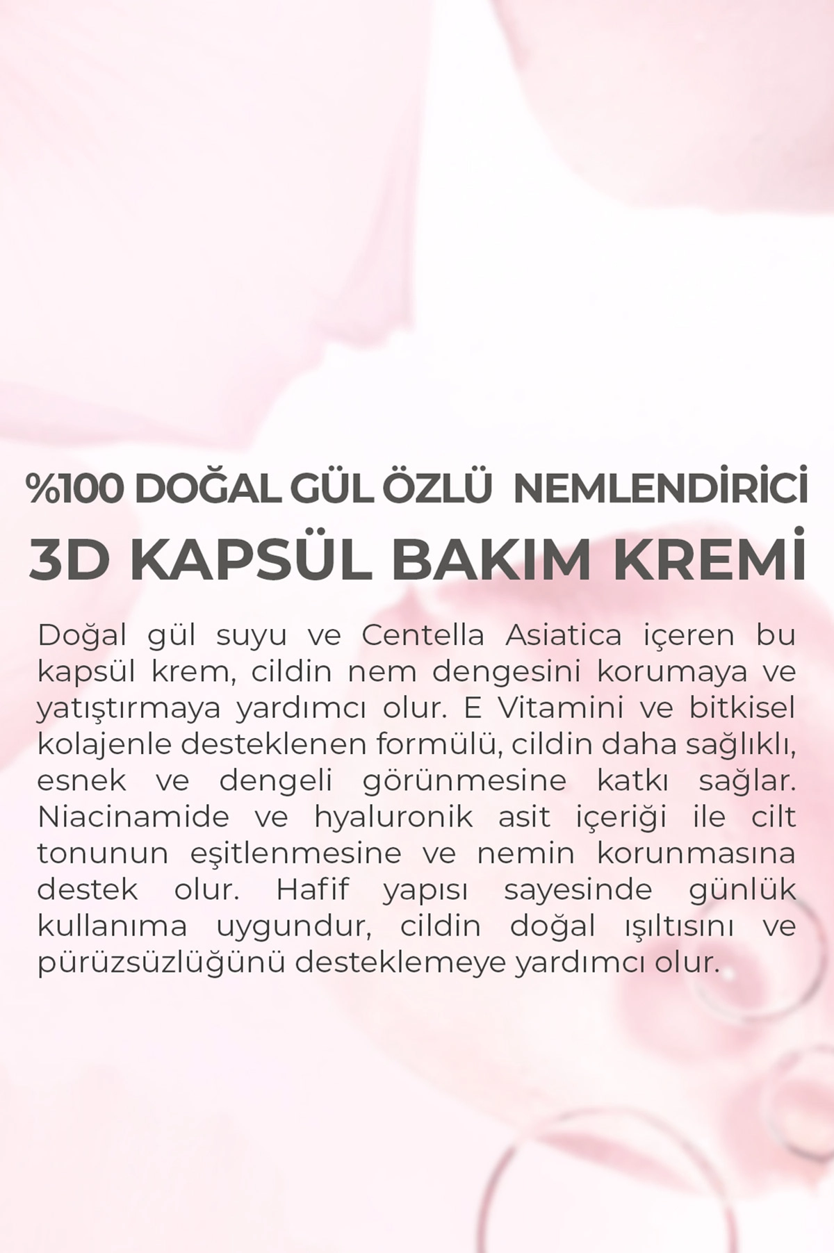 Dermokil % 100 Doğal Gül Suyu Canlandırıcı Yenileyici 3D Kapsül Krem 50 Ml 466575