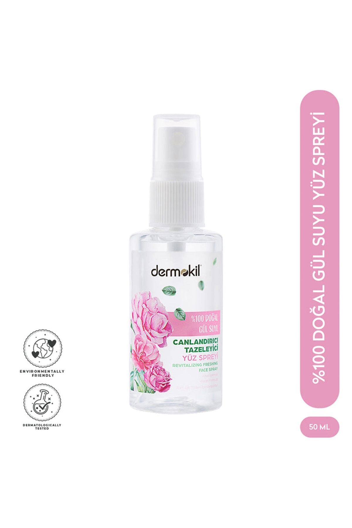 Dermokil %100 Doğal Gülsuyu Canlandırıcı Yüz Spreyi 50 Ml 438750