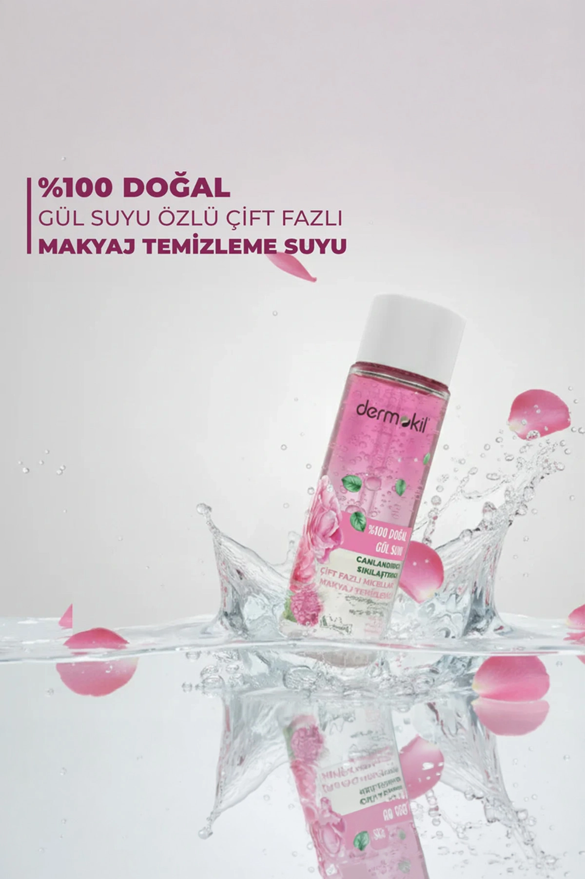 Dermokil %100 Doğal Gülsuyu Çift Fazlı Makyaj Temizleyici 150 Ml 438755
