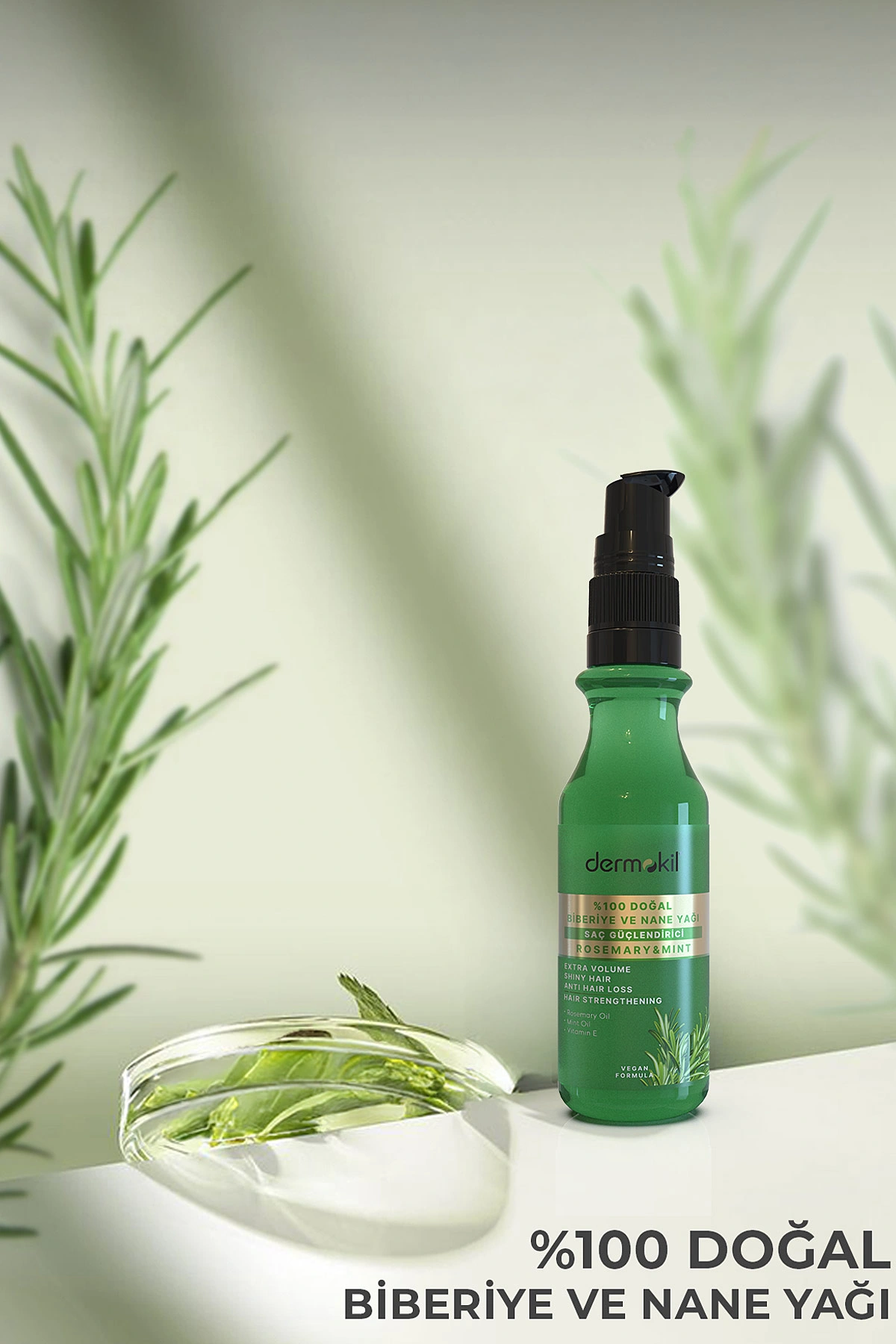 Dermokil %100 Doğal Saç Güçlendirici Biberiye ve Nane Yağı 75 Ml 414769