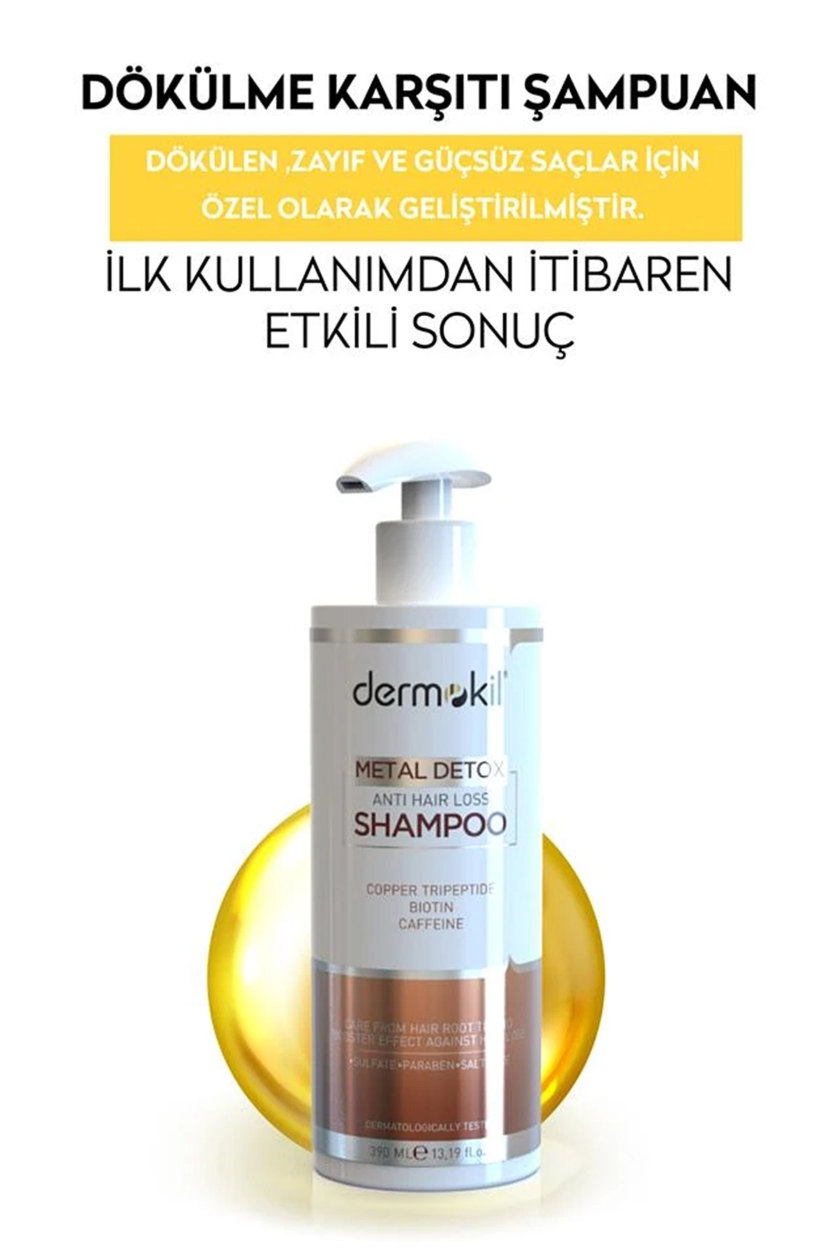 Dermokil Bakır Peptid& Biotin & Caffeine Dökülme Karşıtı Şampuan 390 ml 289184
