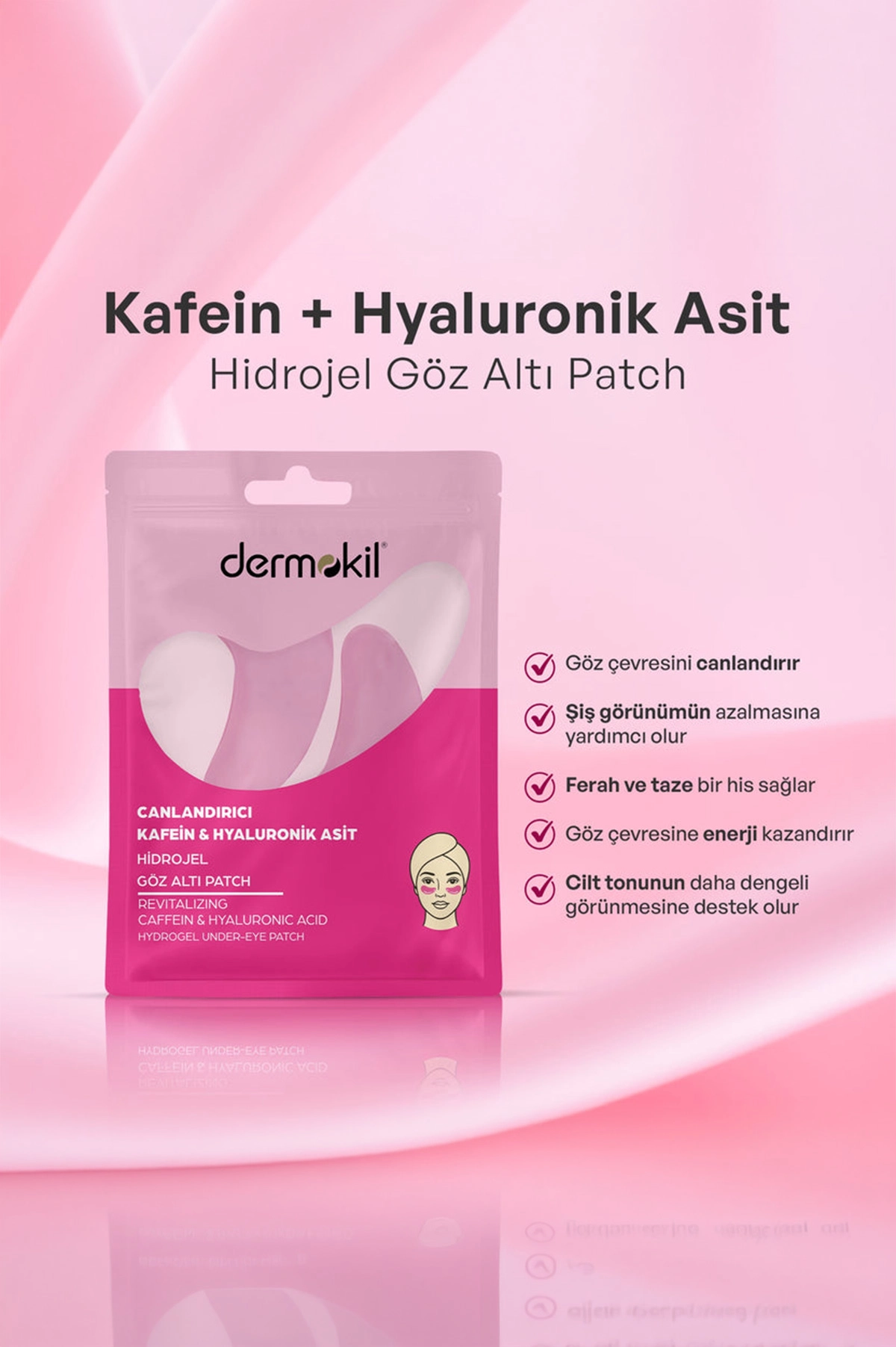 Dermokil Canlandırıcı Kafein Hidrojel Gözaltı Patch - Göz Altı Maskesi 7 Gr 438515