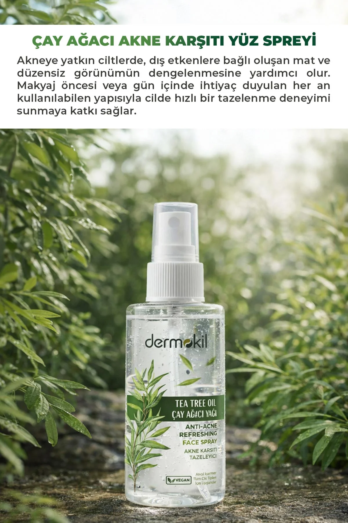 Dermokil Çay Ağacı Akne Karşıtı Yüz Spreyi 50 Ml 466514