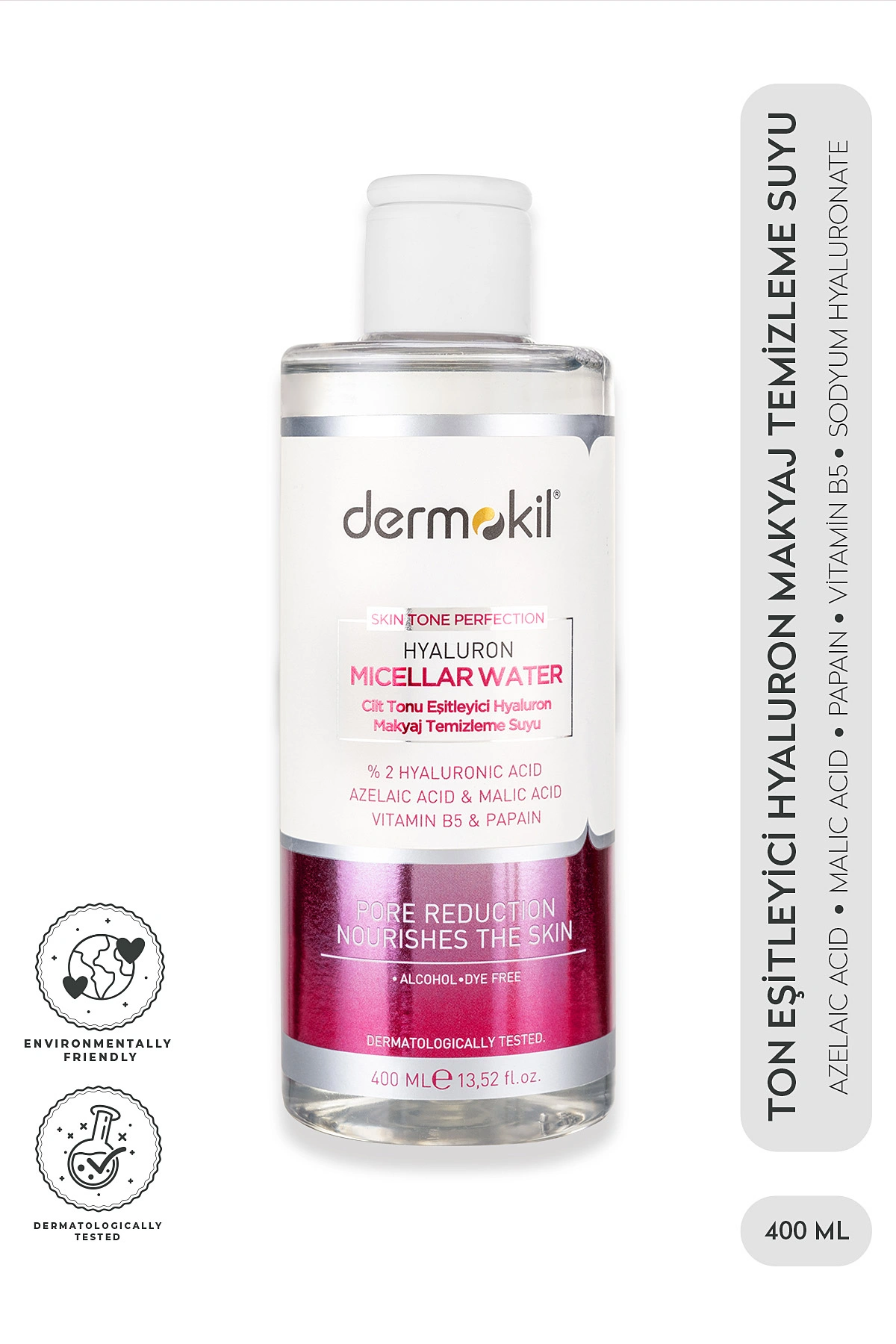 Dermokil Cilt Tonu Eşitleyici Hyaluron Micellar Makyaj Temizleme Suyu 400 Ml 472895