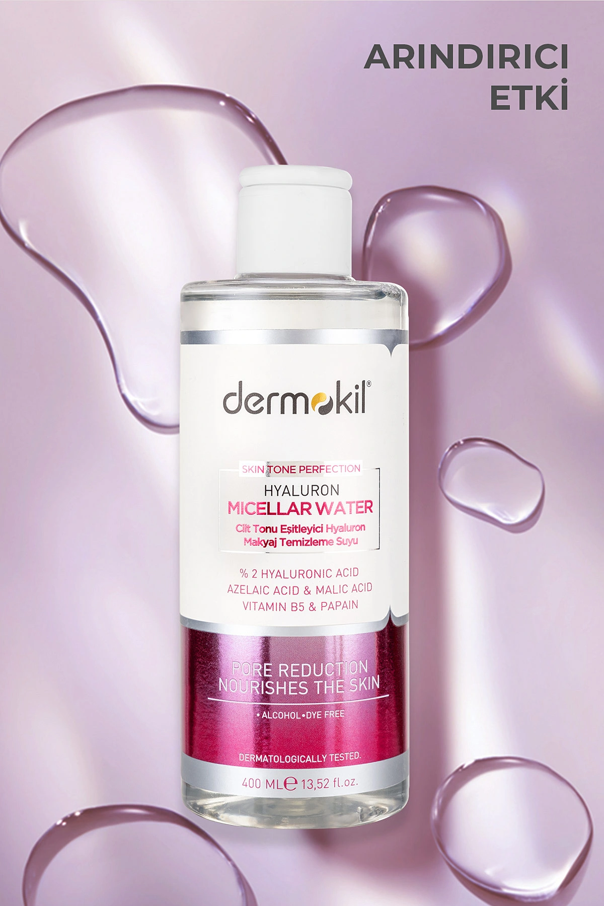 Dermokil Cilt Tonu Eşitleyici Hyaluron Micellar Makyaj Temizleme Suyu 400 Ml 472895