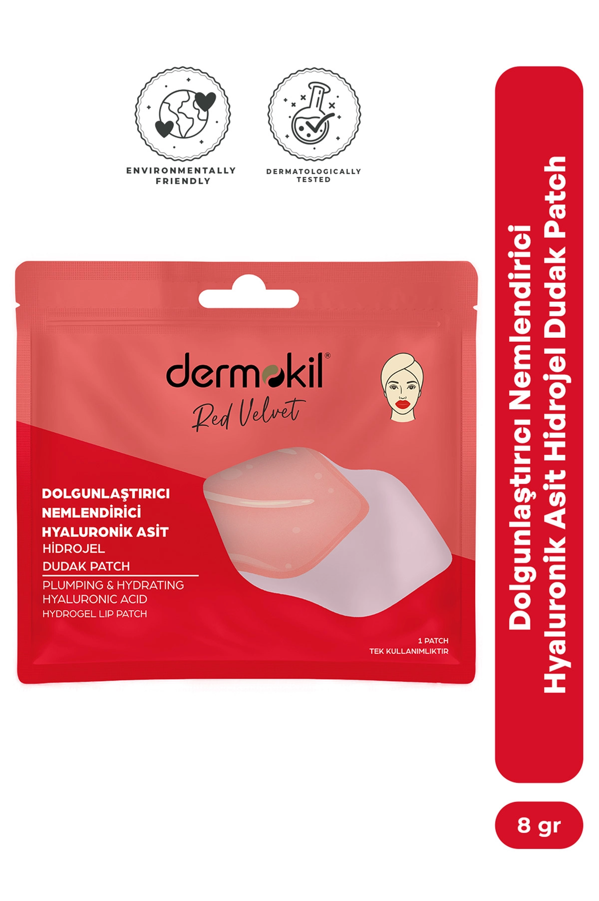 Dermokil Dolgunlaştırıcı Nemlendirici Hyaluronik Asit Hidrojel Patch Dudak Maskesi 8 Gr 466569