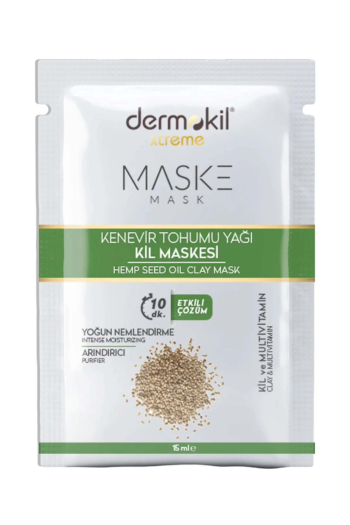 Dermokil Kenevir Tohumu Yağı Kil Yüz Maske 15ml 288868