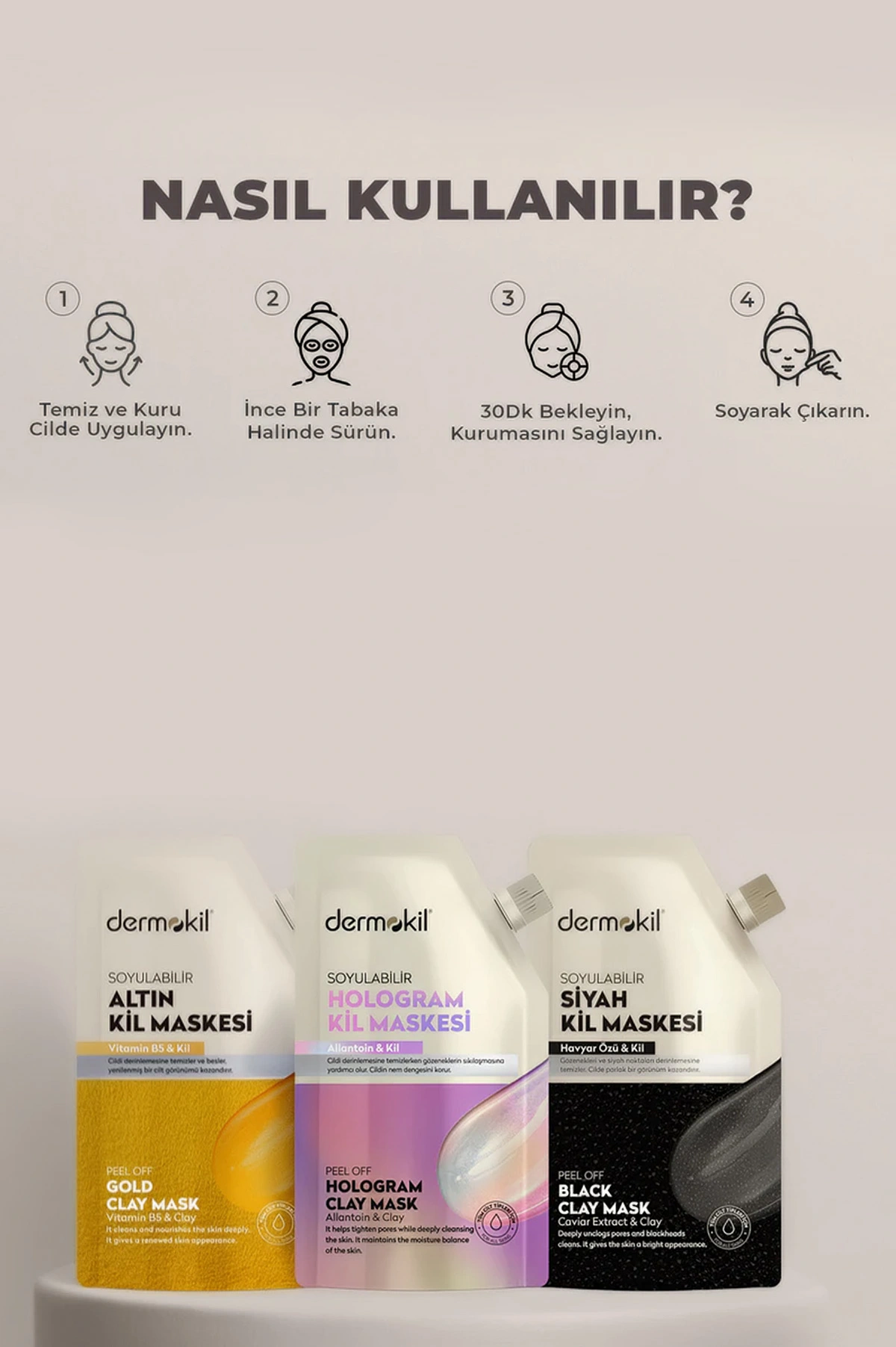 Dermokil Soyulabilir Siyah Kil Maske Doypack 50 Ml 438522