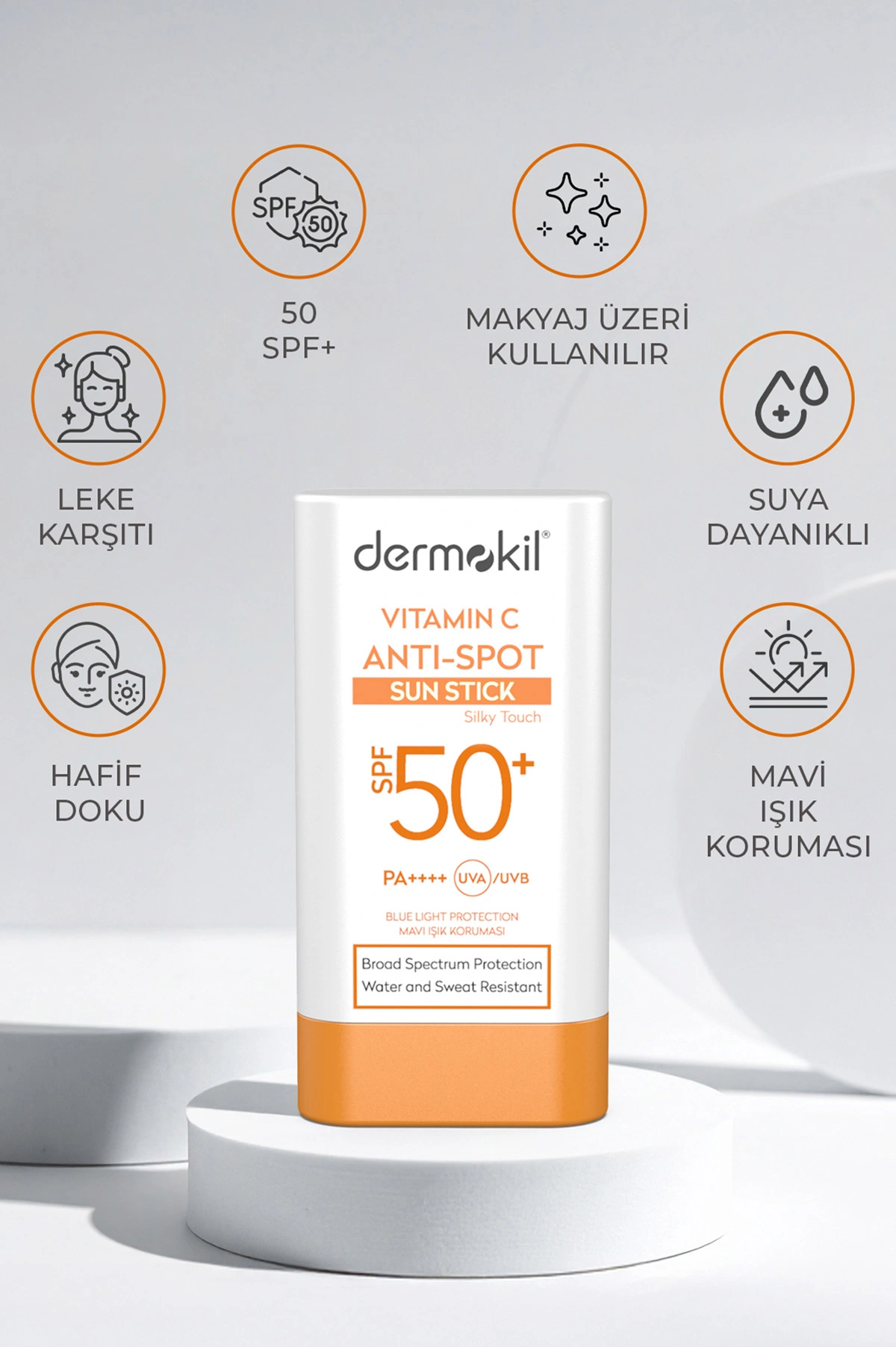Dermokil Vitamin C Anti-Spot Sun Stick SPF 50+ Leke Karşıtı Stick Güneş Koruyucu 20 G 466555