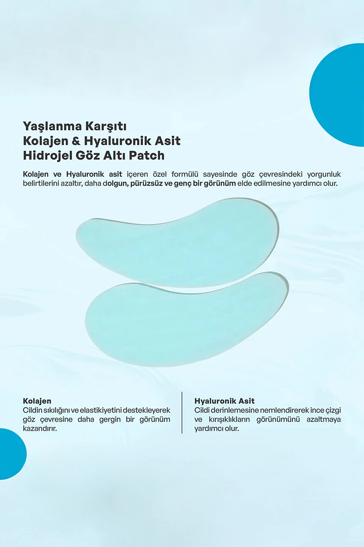 Dermokil Yaşlanma Karşıtı Kolajen Hidrojel Gözaltı Patch - Göz Altı Maskesi 7 Gr 438516