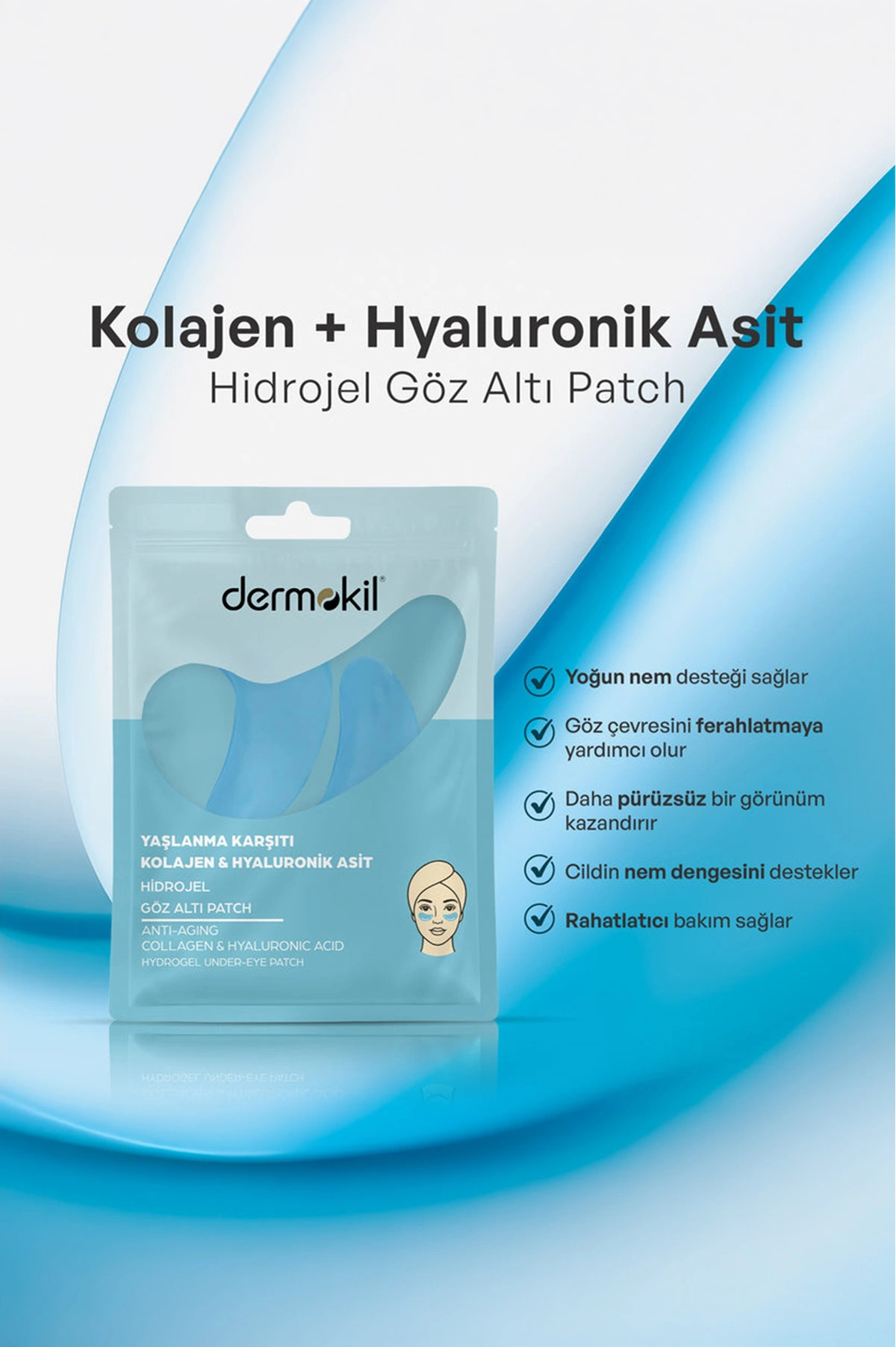 Dermokil Yaşlanma Karşıtı Kolajen Hidrojel Gözaltı Patch - Göz Altı Maskesi 7 Gr 438516