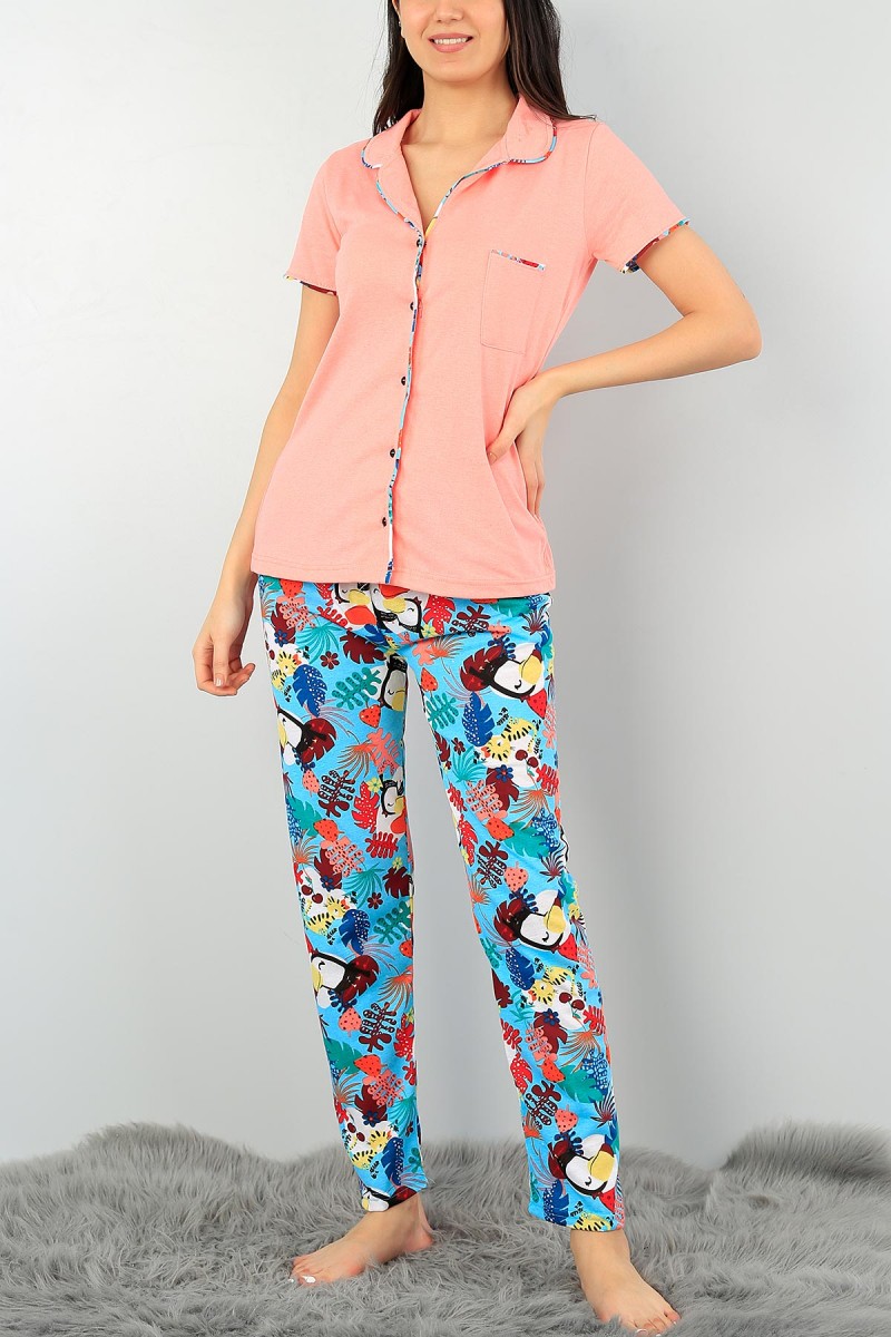 Desenli Baskılı Bayan Pijama Takımı 59770