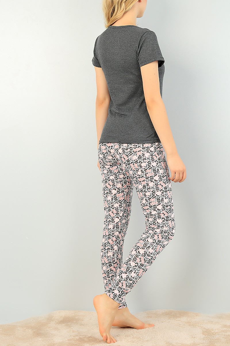 Desenli Baskılı Bayan Pijama Takımı 73489