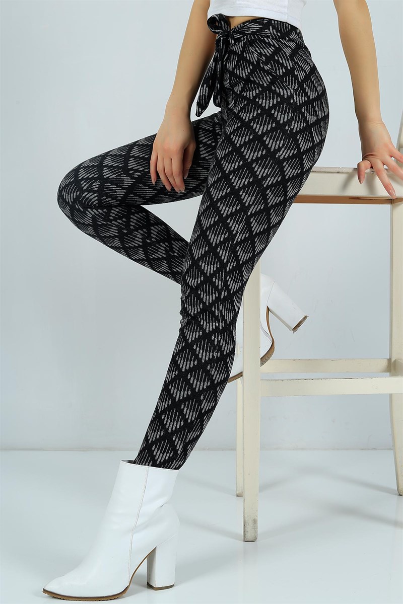 Desenli Bayan Kaşe Pantolon 24207B