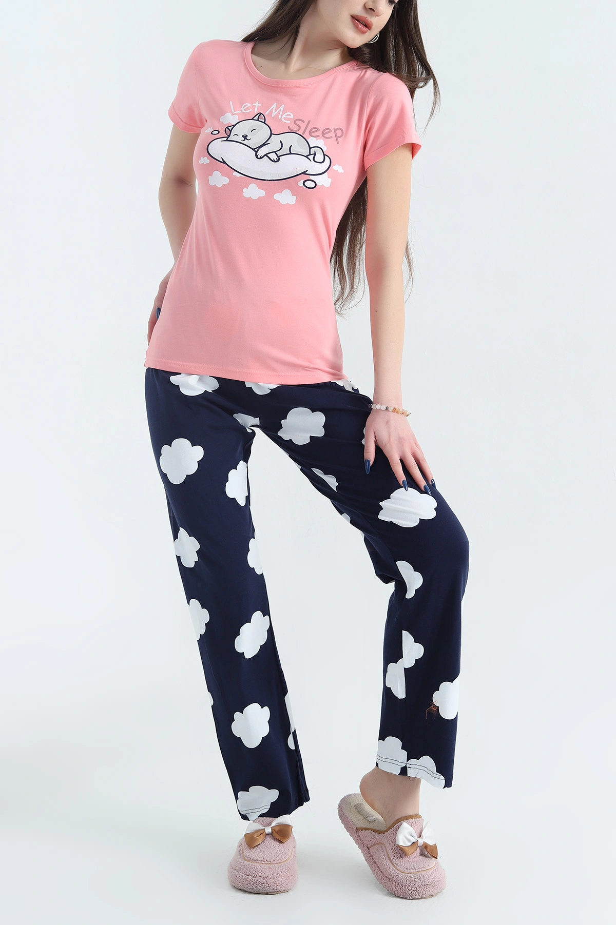 Desenli Penye Kadın Pijama Takımı 341718
