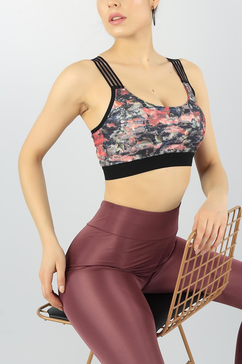 Desenli Bayan Sporcu Büstiyer 57372