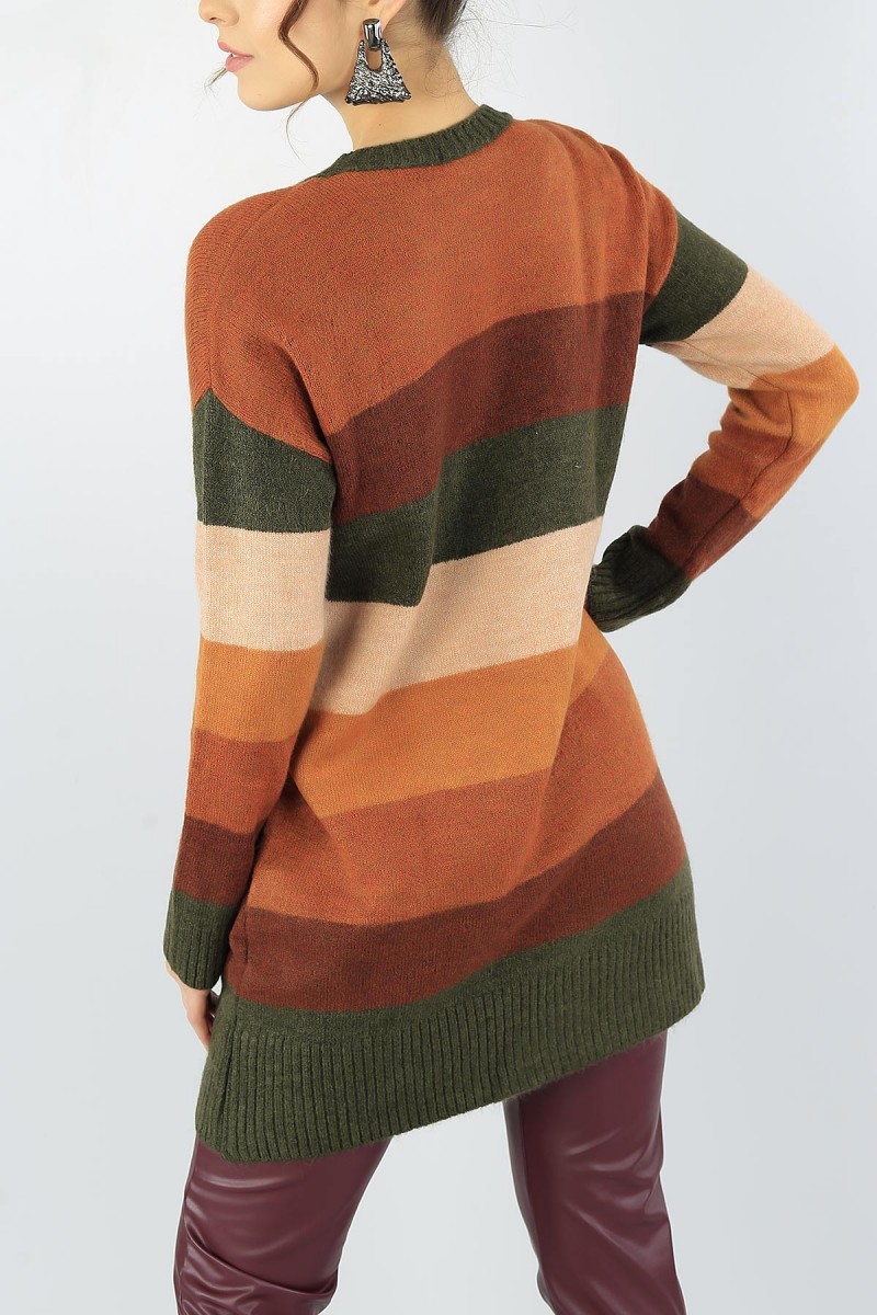 Desenli Bayan Triko Kazak Tunik 53064
