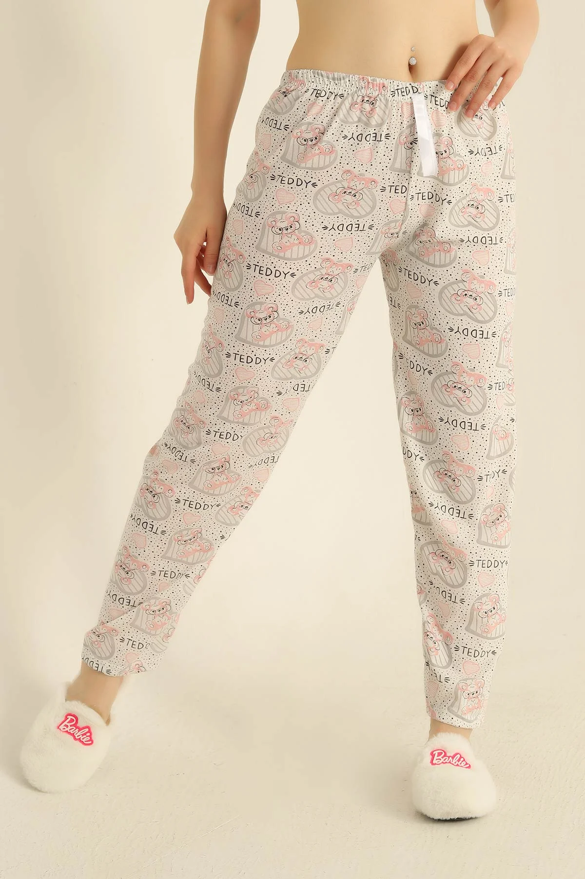 Desenli Beli Lastikli Pijama Altı 278538