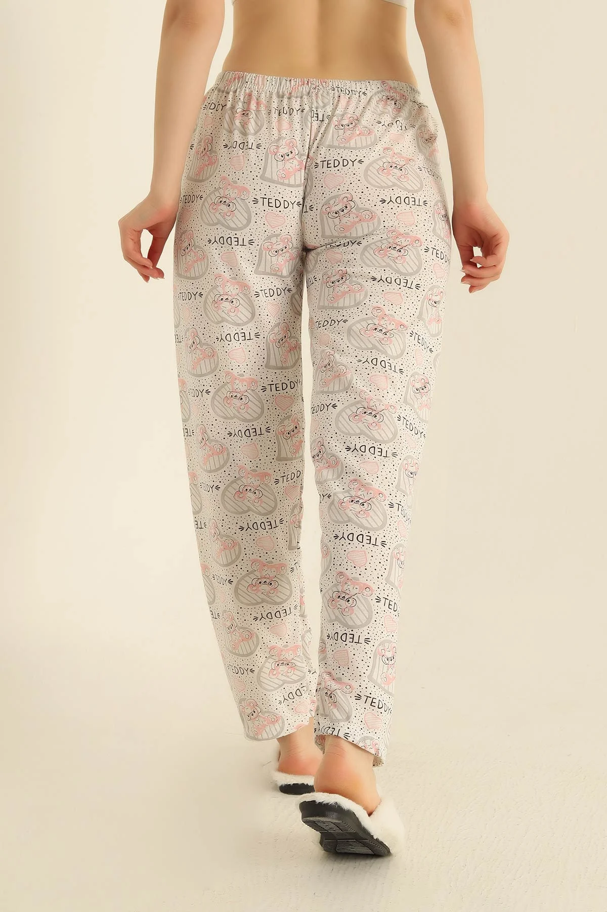 Desenli Beli Lastikli Pijama Altı 278538