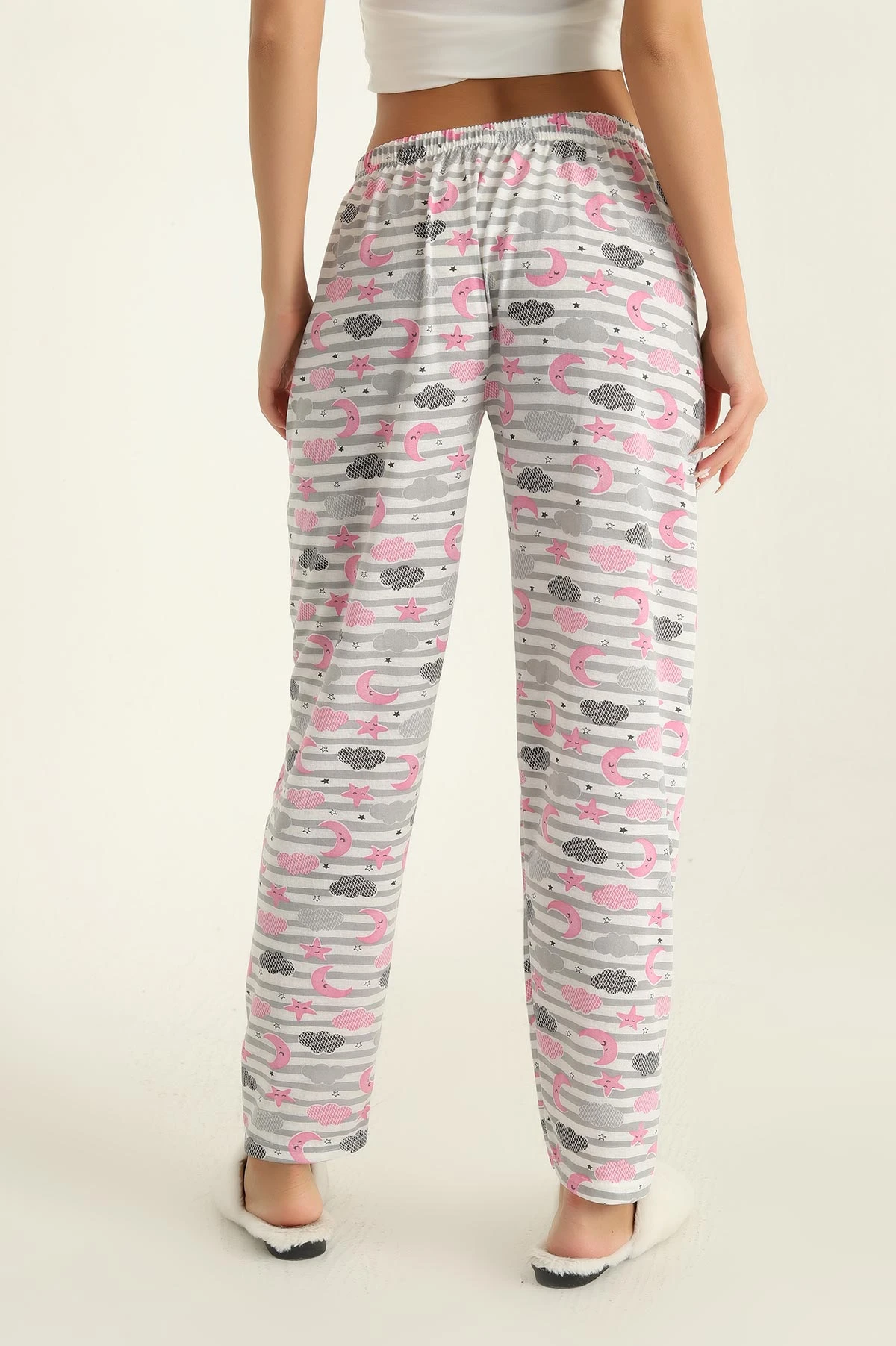 Desenli Beli Lastikli Pijama Altı 288752