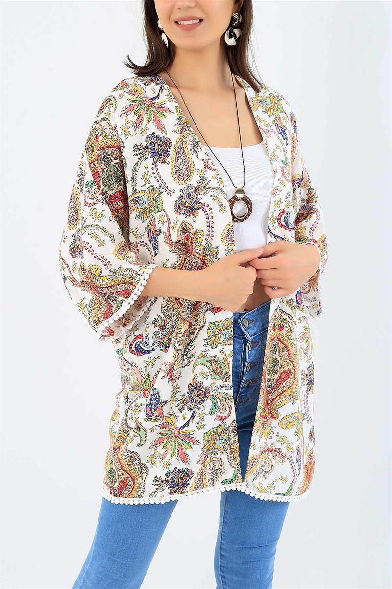 Desenli Dokuma Kimono 35674