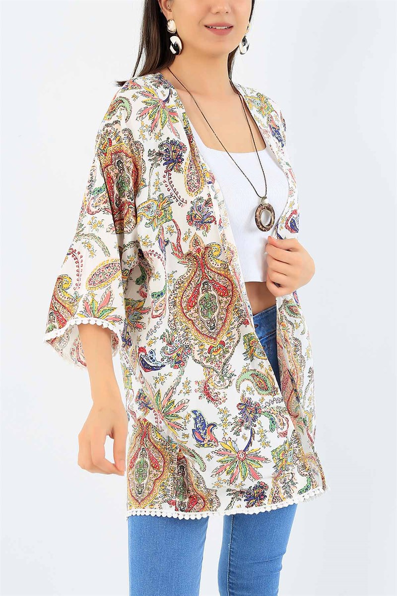 Desenli Dokuma Kimono 35674