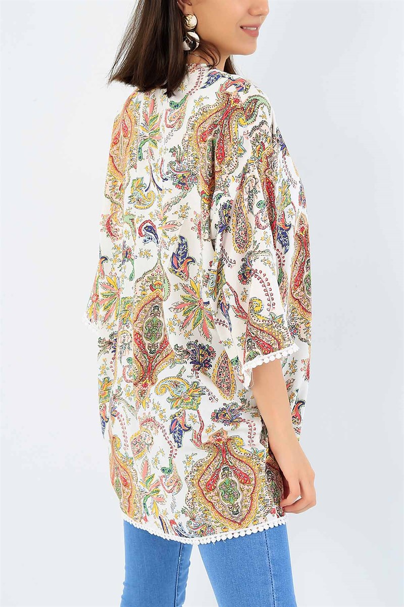 Desenli Dokuma Kimono 35674