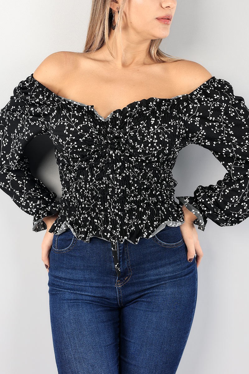 Desenli Gipeli Tasarım Bluz 90279