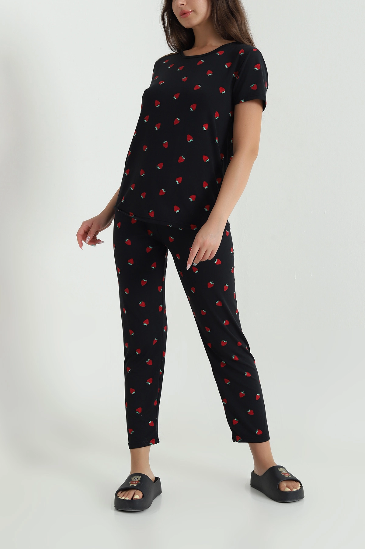 Desenli Milan Kadın Pijama Takımı 466501