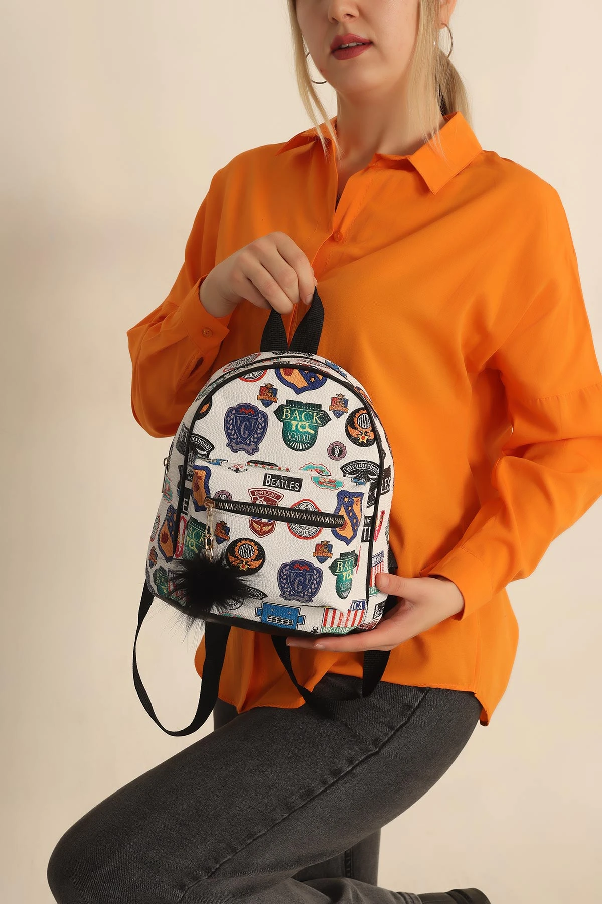Desenli Mini Boy Sırt Çantası 235879