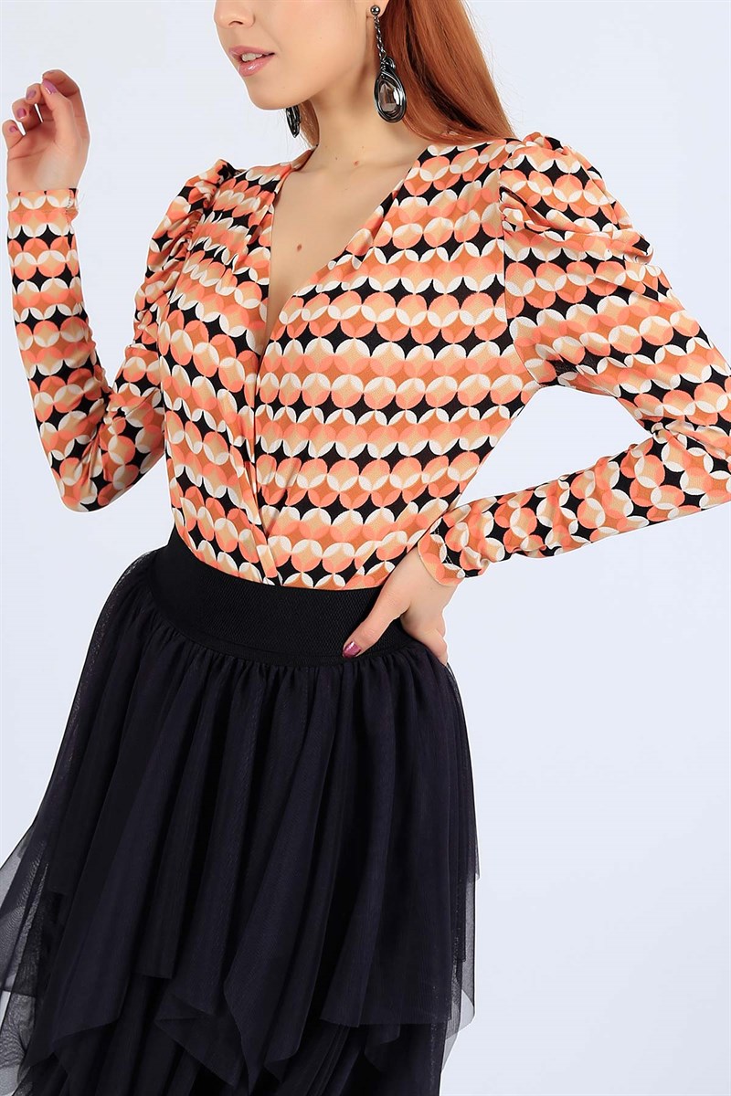 Desenli Pudra Zıbın Bluz 26281B