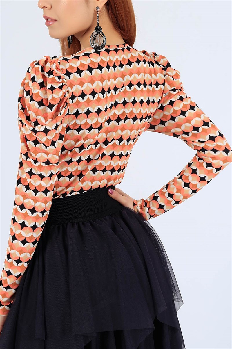 Desenli Pudra Zıbın Bluz 26281B