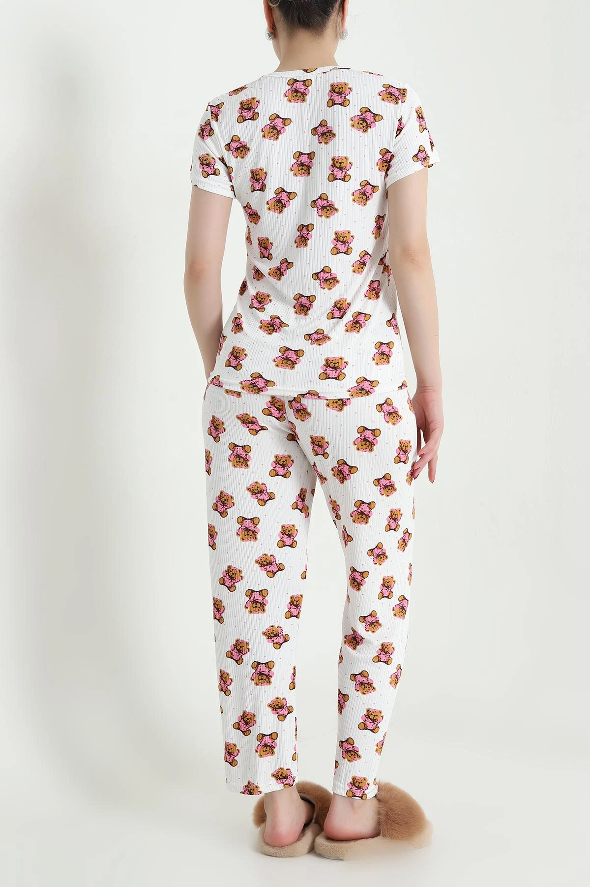 Desenli Viskon Kadın Pijama Takımı 466622