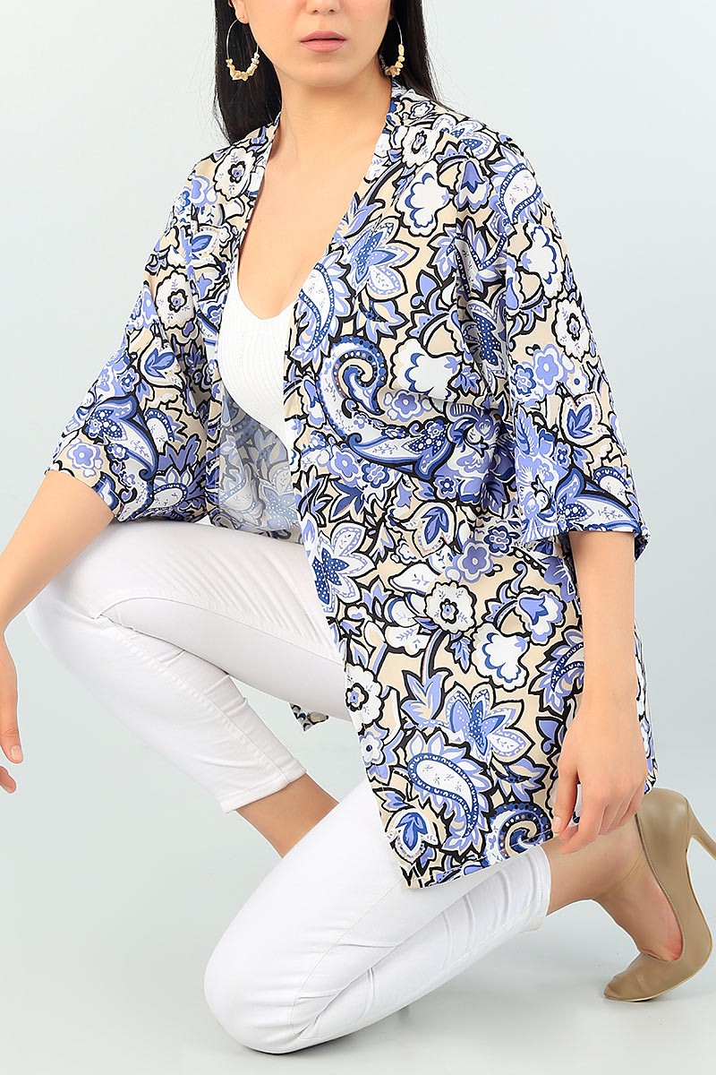 Desenli Yeni Sezon Crep Kimono 65486